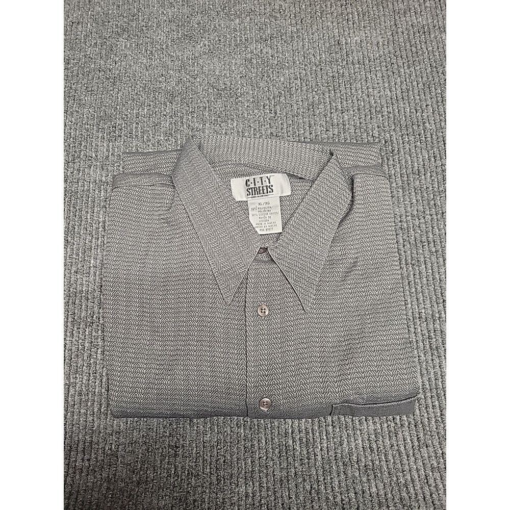 Mens XL Long Sleeve Button‎ Down Shirt Polyester /Rayon